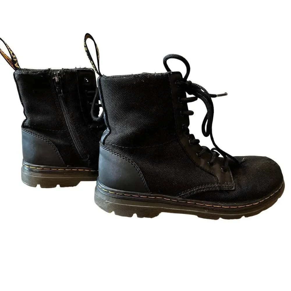 Dr. Martens Junior Combs Extra Tough Poly Casual Boots, Canvas, Size 4, Black